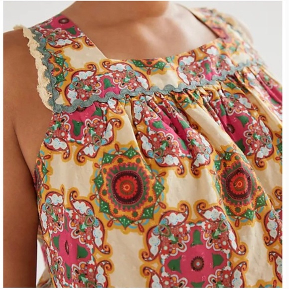 Anthropologie Let Me Be Abstract Ruffled Tank - Picture 6 of 13
